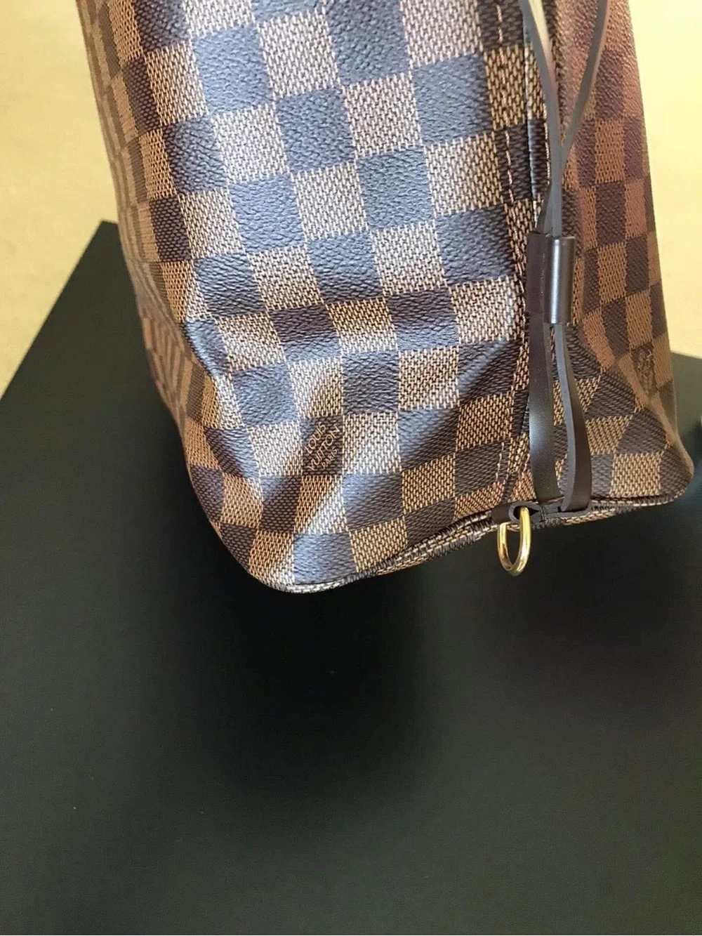 Louis Vuitton Brown Damier Tote with Red Interior